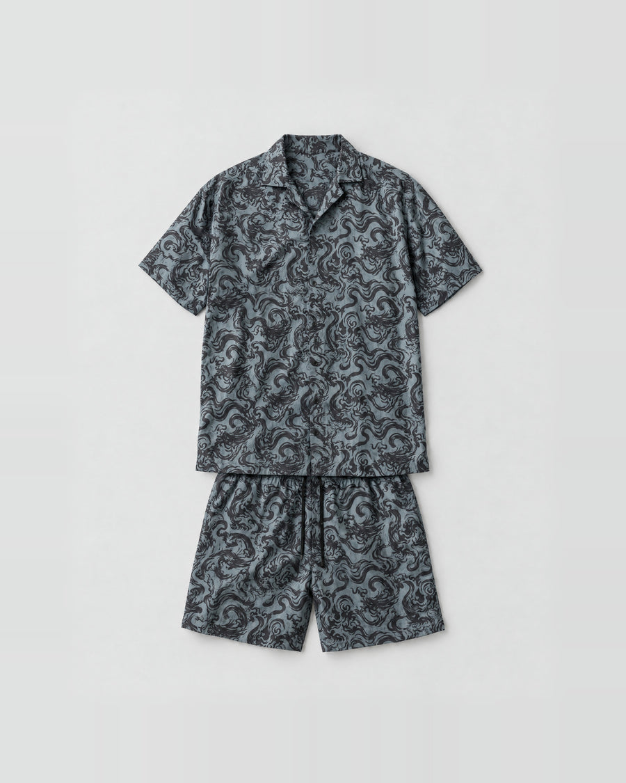 Slate Paisley Relaxed-Fit Co-ord Set