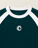 Sage Stealth Club-Terry Co-ord Set - raglan panel and chest emblem detail