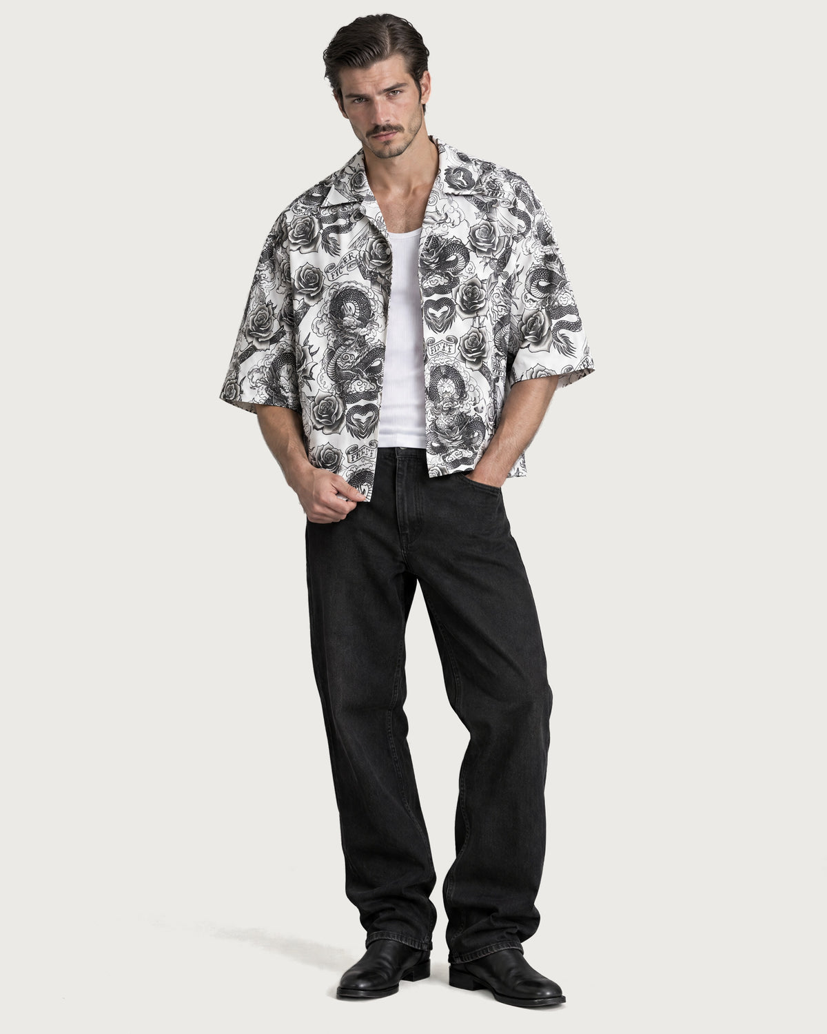 The Tattoo Boxy-Fit Cuban Shirt