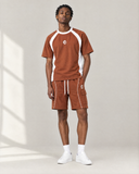 Terra Brown Club-Terry Co-ord Set - on model, front