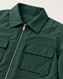 Teal Zenith Nylon Zip Co-ord Set - collar, zip and chest pocket detail