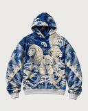 Throne of Waves heavyweight baggy hoodie – front flat lay