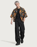 Rebellion Tiger Boxy-Fit Cuban Shirt walking shot
