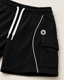 Void Black Club-Terry Co-ord Set - shorts piping and cargo pocket detail