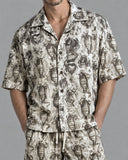The Vintage Lantern co-ord shirt collar and print detail
