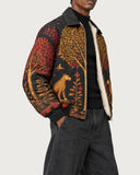 Wildwood Leopard fur-lined zip-up jacket – sleeve print