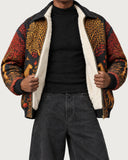 Wildwood Leopard fur-lined zip-up jacket – off-white faux fur lining